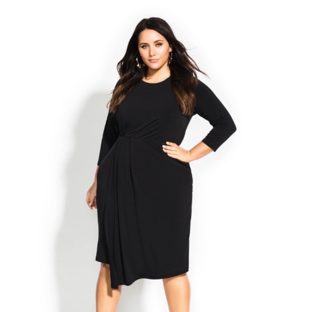City Chic NWT Black dress with sleeves